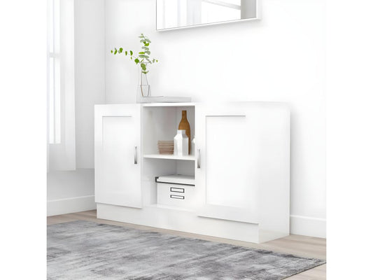 White sideboard 120x30.5x70 cm Engineered wood