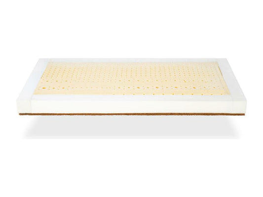 Latex mattress 67x137 cm, 11 cm thick, natural latex and coconut fiber, removable cover. Organic fabric