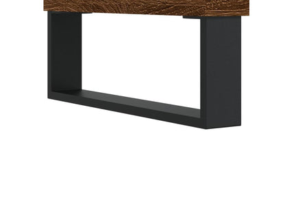 Brown oak coffee table 80x80x36.5 engineered wood