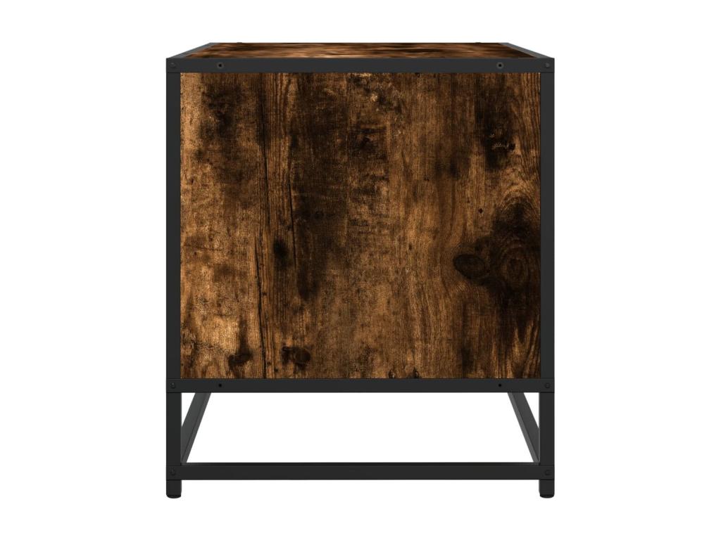 Smoked oak TV stand, 120.5x40x46 cm, engineered wood and metal