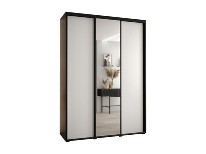 Homzora 3-Door Sliding Wardrobe 235.2/170/60 cm, Black/White/Black