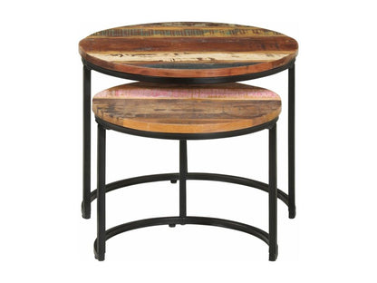 Nesting tables, 2 pieces, solid reclaimed wood