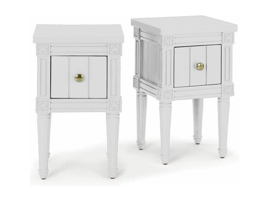 Set of 2 Doucezen Bedside Tables 58cm White