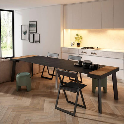 Extendable console table 300cm, seats 14, wooden legs