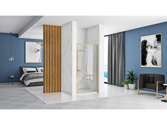 Homzora Rapid Sliding Shower Door Homzora 140 Brush Gold