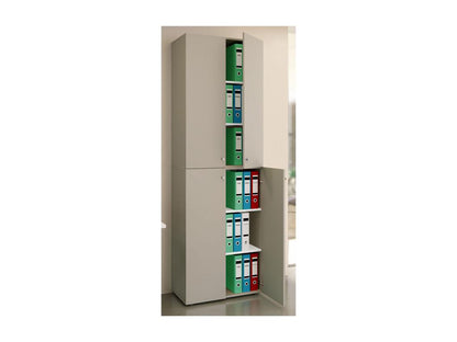 Doucezen Office Cabinet, Bookcases, Filing Cabinets, Office Furniture, Doucezen Cabinet with 6 Hinged Doors, Gray