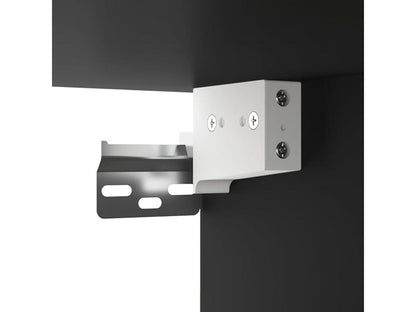 Black Engineered Wood Wall-Mounted TV Unit