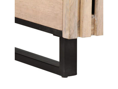 White coffee table 80x51x40 cm solid mango wood