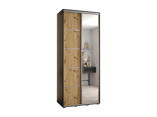 Homzora 5 Sliding Door Wardrobe 235.2/110/45 2 Doors Black/Homzora/Silver