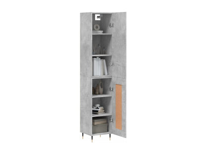 High sideboard, concrete grey, 34.5x34x180 cm, engineered wood