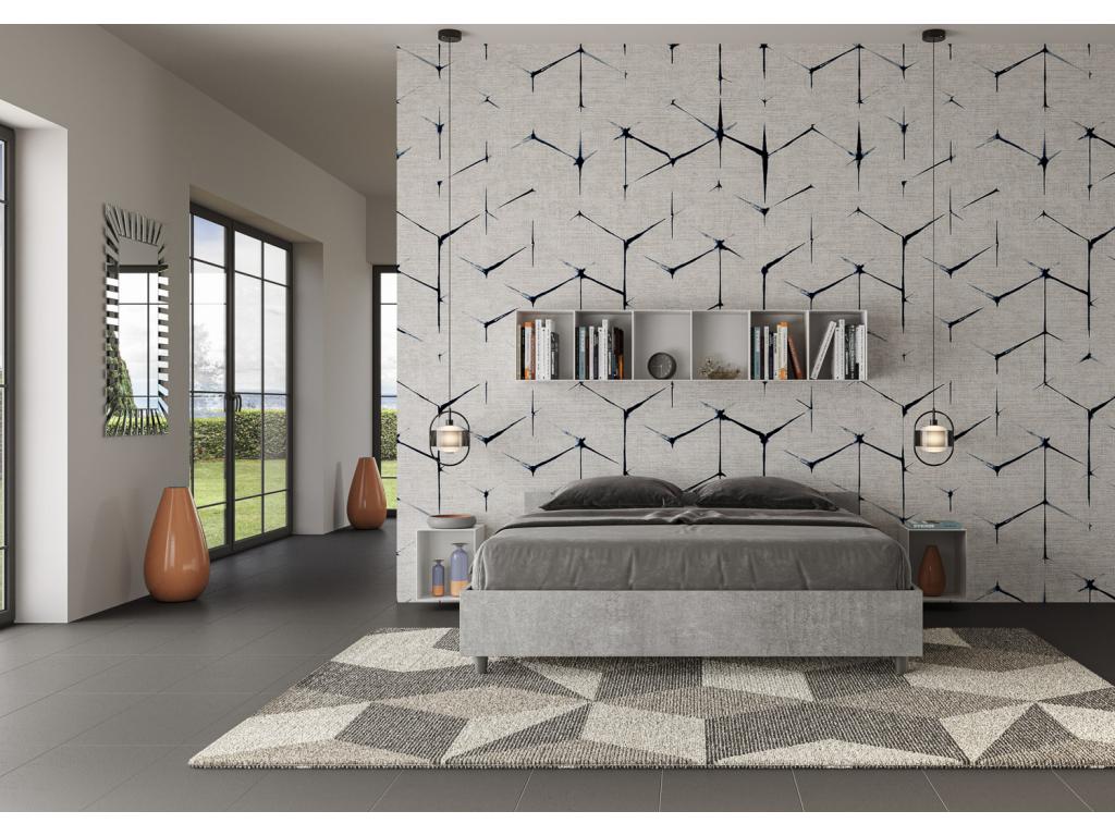 Doucezen 160x190 Concrete Grey Bed with Slatted Base