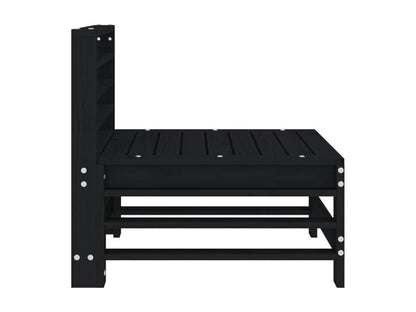 Black garden center sofa made of solid pine wood