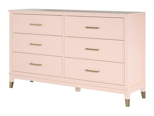 Westerleigh - Pink MDF 6-drawer chest