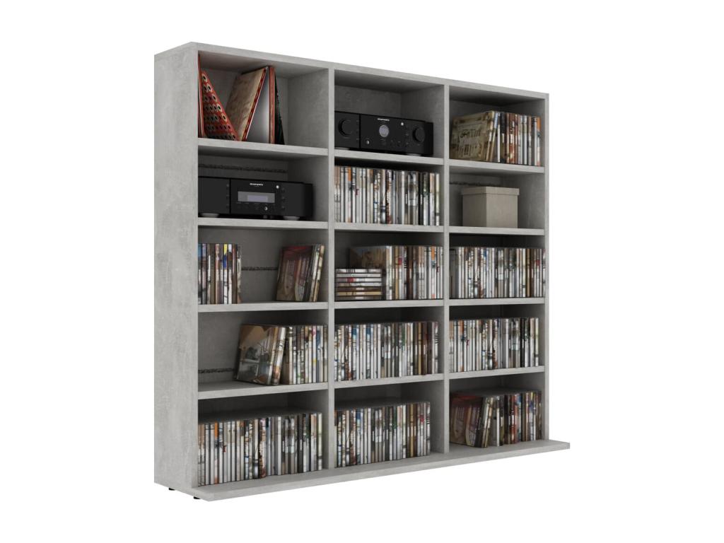 Concrete Grey CD Cabinet 102x23x89.5 cm Engineered Wood