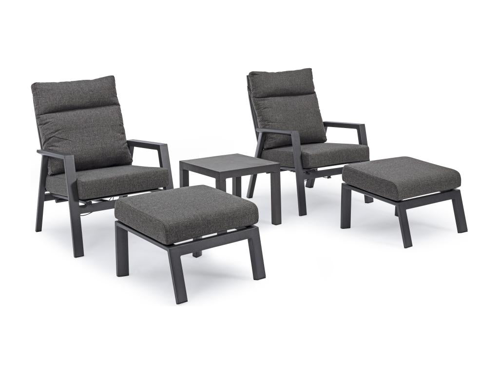 Doucezen black ceramic square garden side table, 50cm long