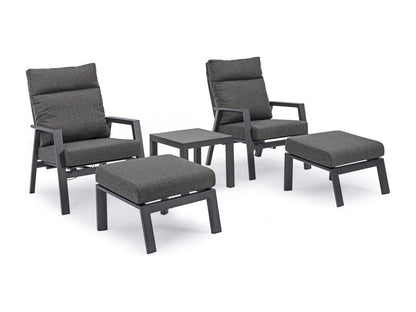 Doucezen black ceramic square garden side table, 50cm long