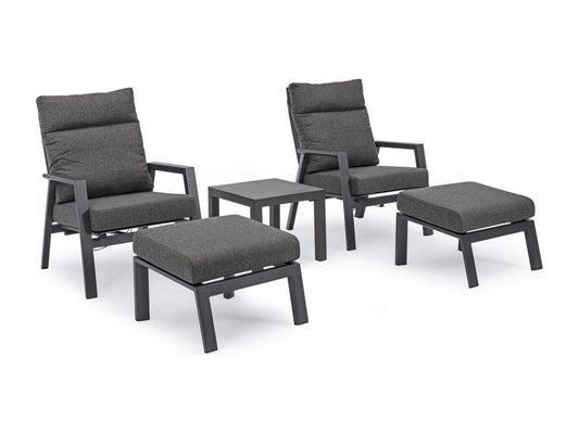 Doucezen black ceramic square garden side table, 50cm long