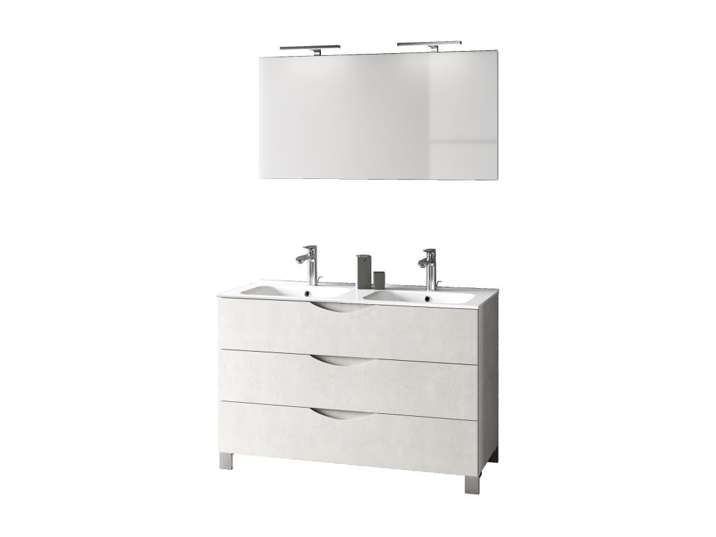 Doucezen 4-piece double sink bathroom set, white