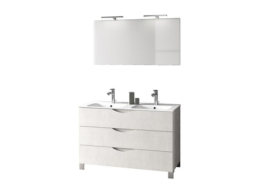 Doucezen 4-piece double sink bathroom set, white
