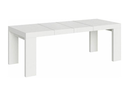 Doucezen extendable wooden dining table - White - 4-leg base - 2 thick extensions - Extendable width 160 to 264cm