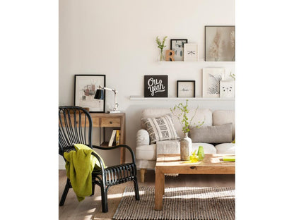 Floating shelf in white pine wood 50x7cm - Homzora