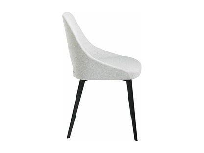 Doucezen white fabric chair with black steel legs - Set of 2 - Doucezen Color 16