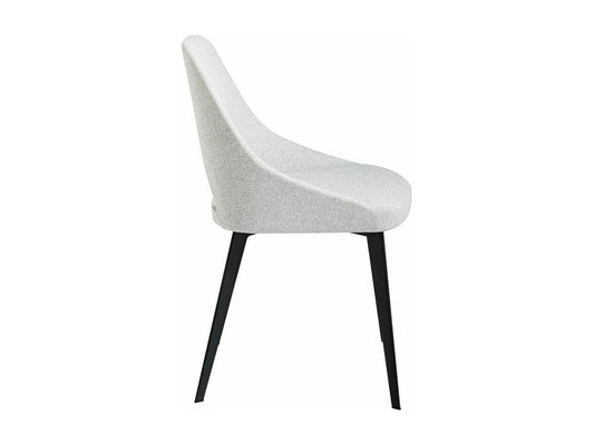 Doucezen white fabric chair with black steel legs - Set of 2 - Doucezen Color 16