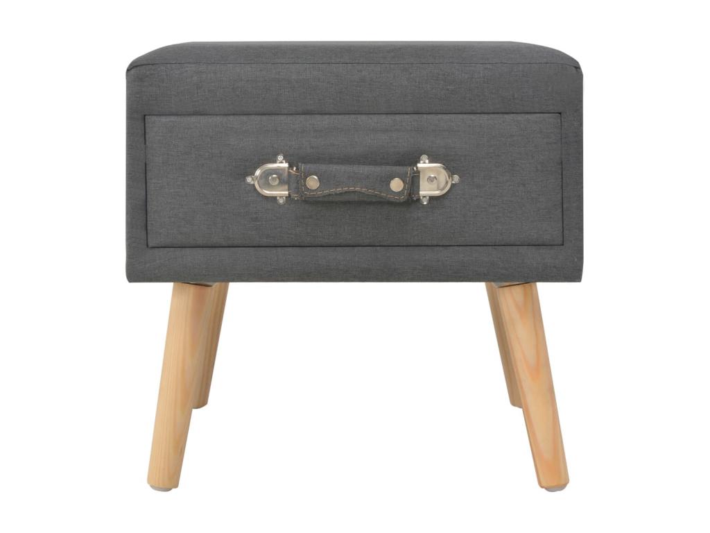 Grey fabric bedside table 40x35x40 cm 1402148