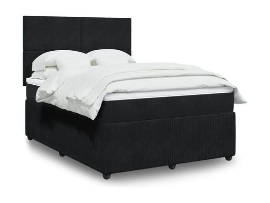 Homzora bed base with black velvet mattress, 140x190 cm