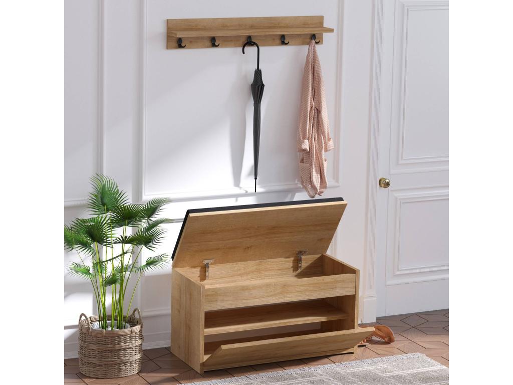 2-door shoe cabinet and Homzoraères Homzora Light Oak and Black
