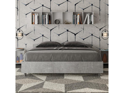 Doucezen 160x190 Concrete Grey Bed with Slatted Base