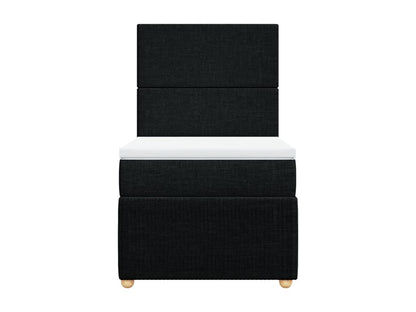 Homzora bed base with black 90x200 cm mattress, fabric