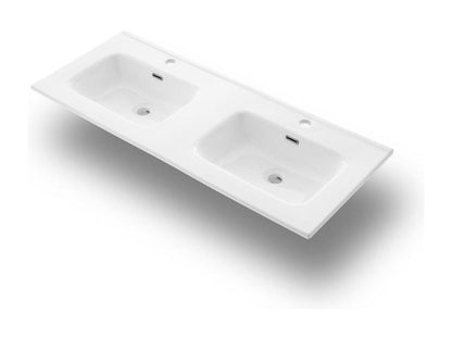 Doucezen 4-piece double sink bathroom set, white