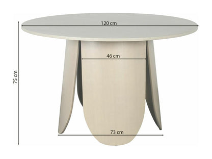 Round dining table - Natural oak color - 120 cm - Meublita