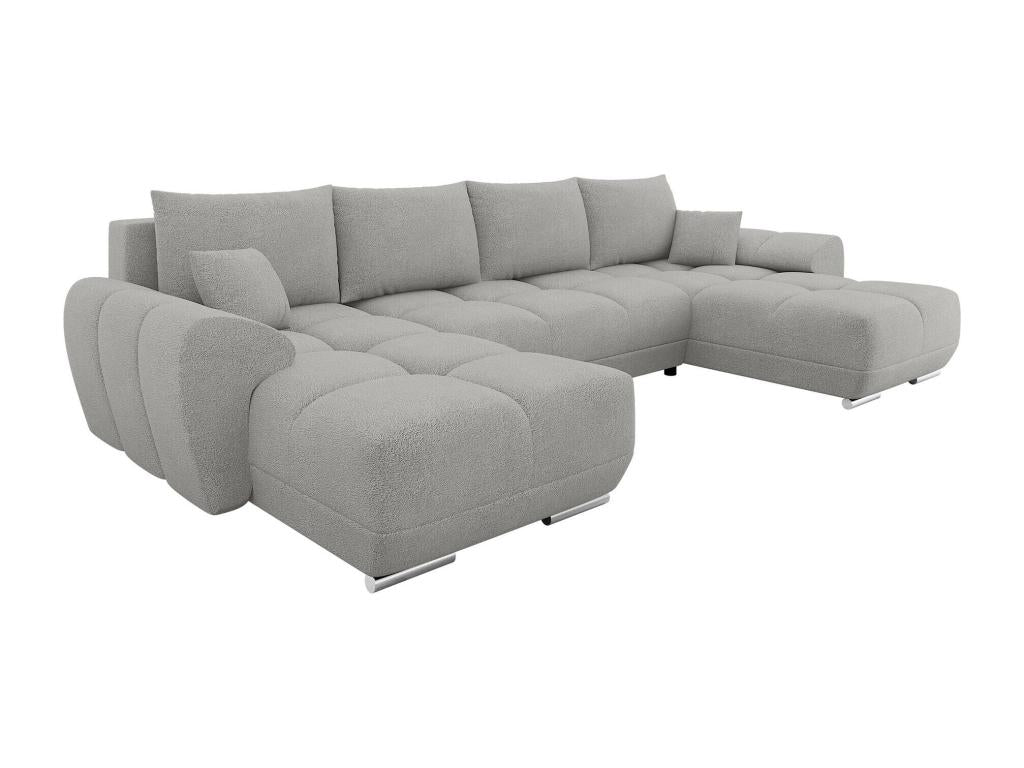 Homzora 101 Grey Corner Sofa with Sleeping Function and Bed Box, 362x183x85cm