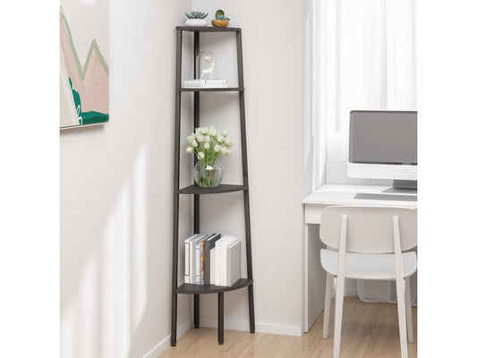 4-tier corner shelf, black, 45.5x31.5x150