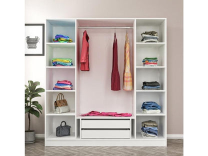 Homzora white wardrobe 180x52x190 cm