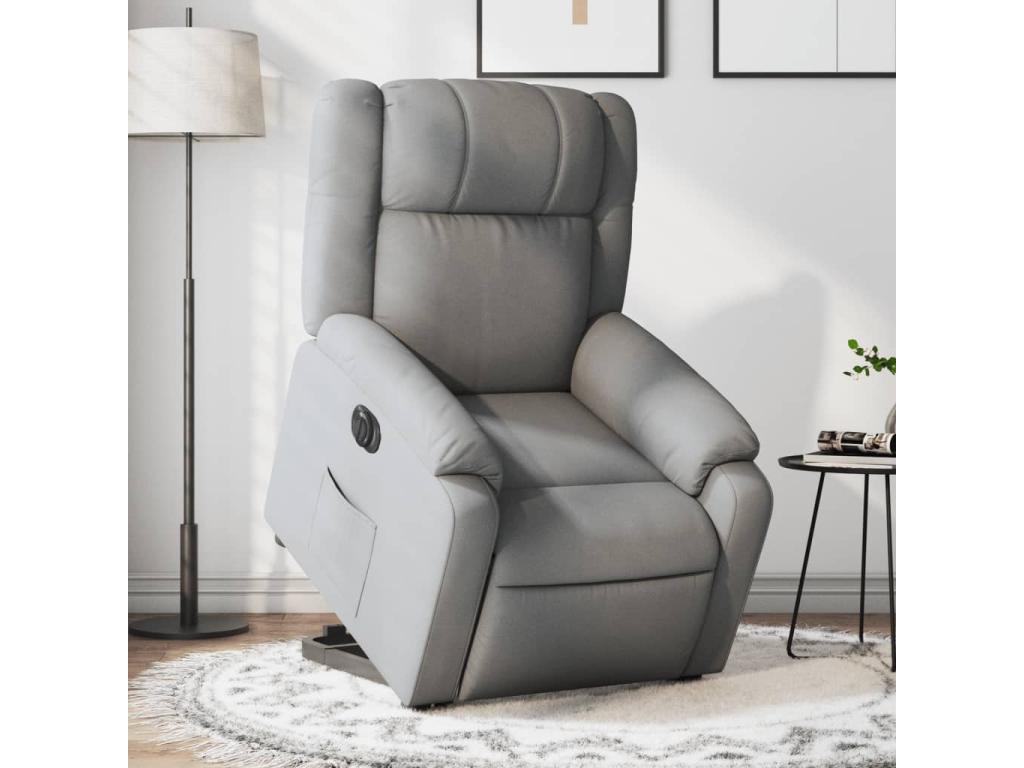 Light grey fabric electric recliner