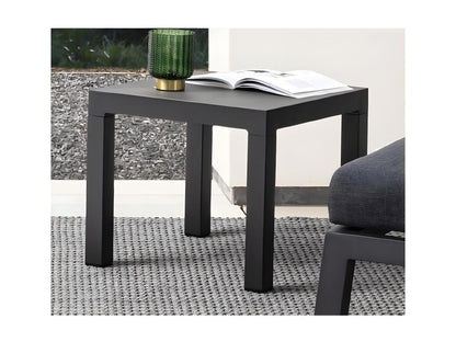 Doucezen black ceramic square garden side table, 50cm long