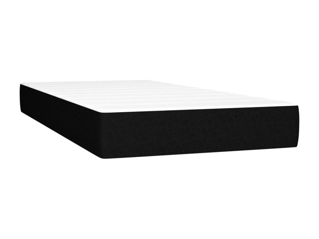 Upholstered bed base with mattress and LED, black, 80x200cm, fabric