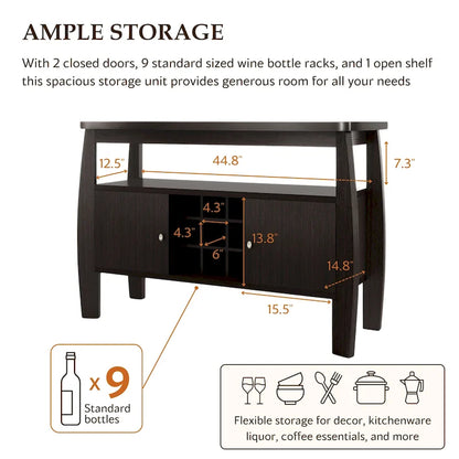 Furniture of America True Modern 51-inch Cappuccino 1-shelf Buffet Table