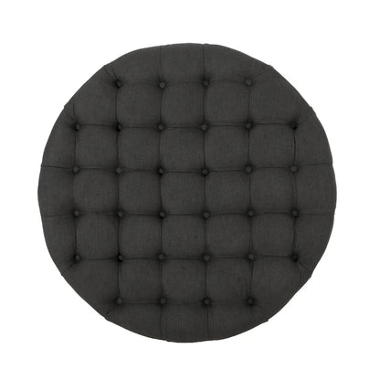 Cimarron Contemporary Round Ottoman with Rolling Casters by Christopher Knight Home