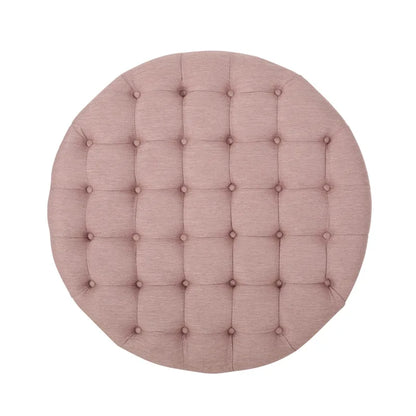 Cimarron Contemporary Round Ottoman with Rolling Casters by Christopher Knight Home