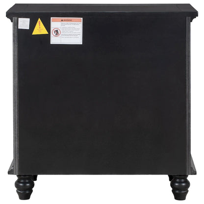 Wood 3-Drawer Storage Cabinet with Pull-Out Tray - 16.90 x 28.00 x 28.10