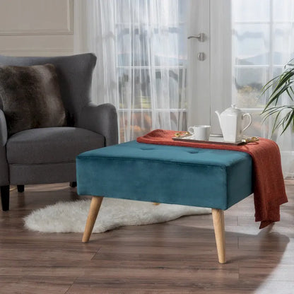 Omry Mid-Century Velvet Ottoman by Christopher Knight Home