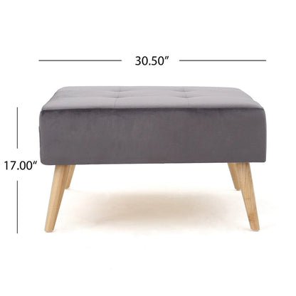 Omry Mid-Century Velvet Ottoman by Christopher Knight Home