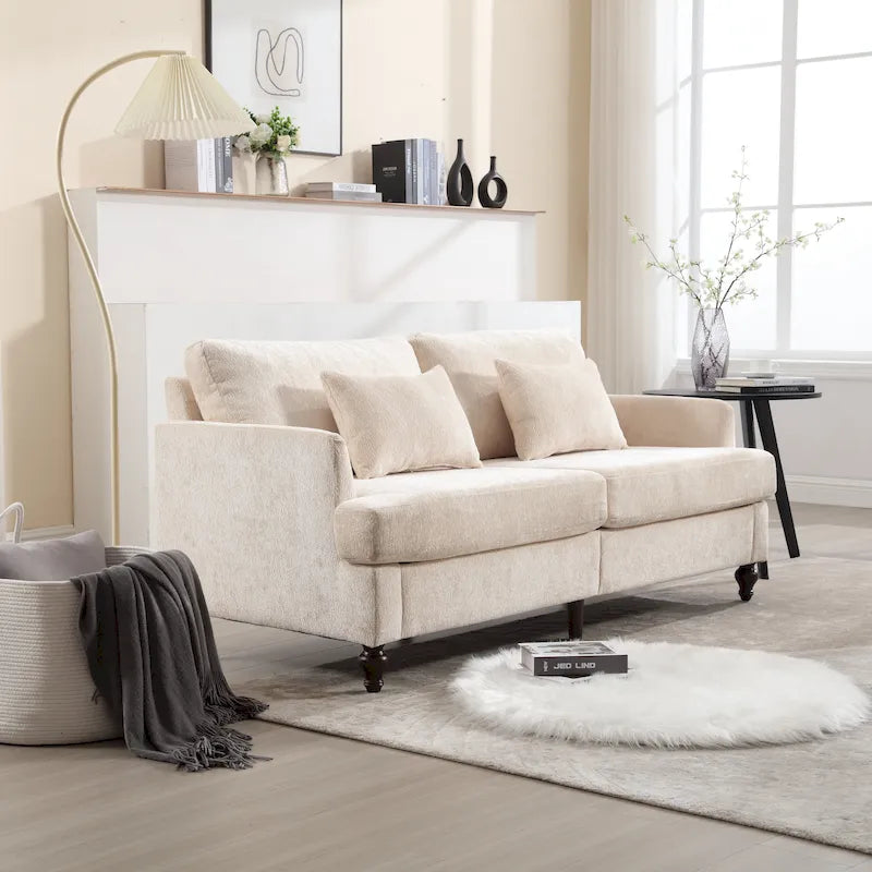 Modern Chenille Fabric Loveseat - 62.68 x 68.90 x 31.89