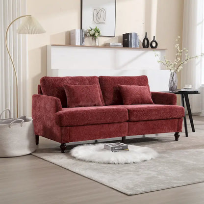 Modern Chenille Fabric Loveseat - 62.68 x 68.90 x 31.89