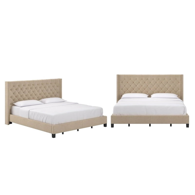 Detmold Wingback Button Tufted King Bed