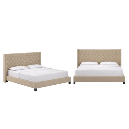 Detmold Wingback Button Tufted King Bed